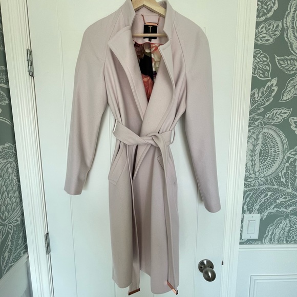 Ted Baker London Jackets & Blazers - Ted Baker long wrap coat, size 3, pink blush, midi length